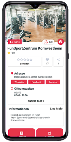 FunSportZentrum Fitness App Kornwestheim