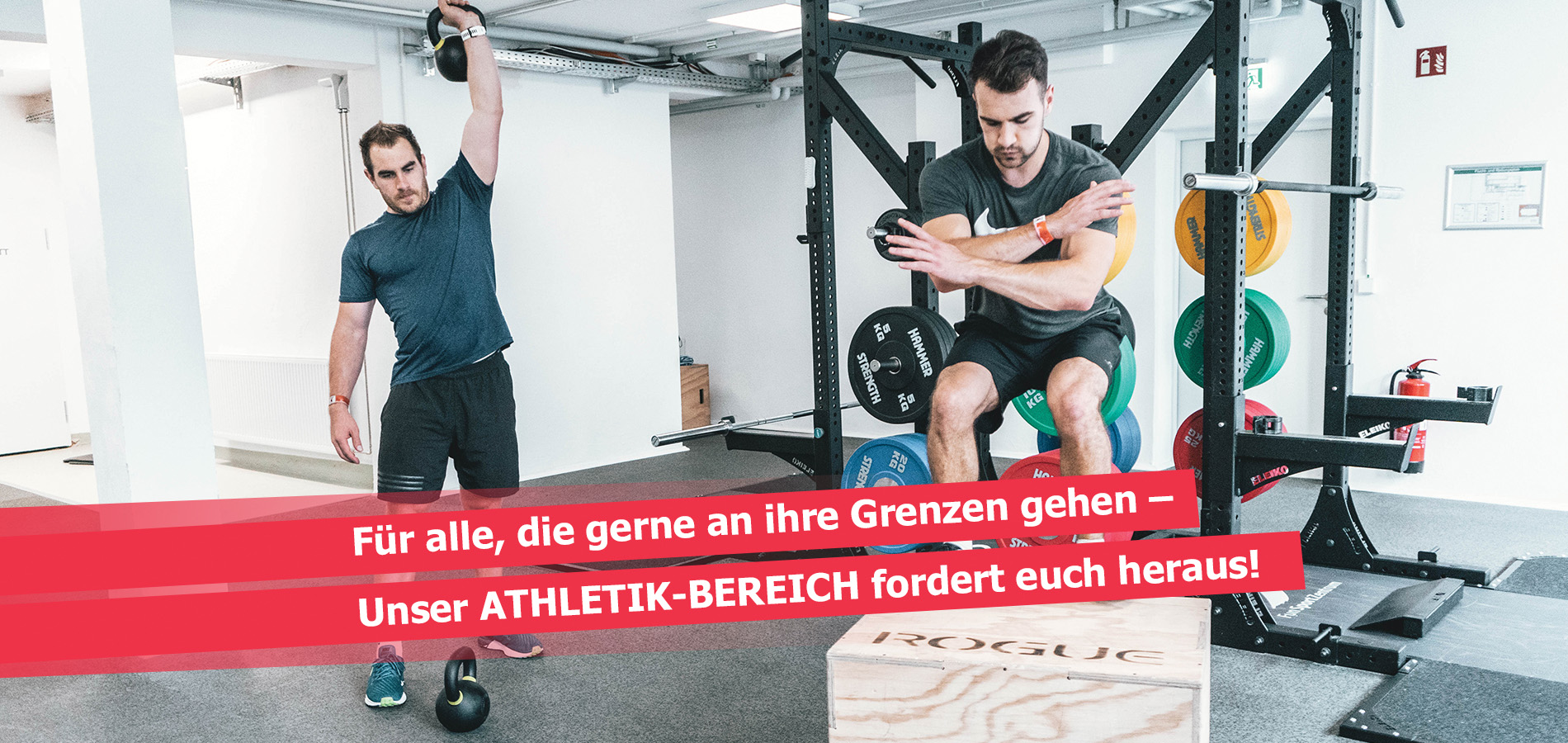 Functional Fitness im FunSportZentrum in Kornwestheim: 2 Mitglieder trainieren mit Kettlebell und Sprungbox