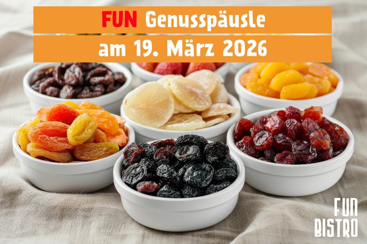 Trockenfrüchte in schalen  - Aprikosen, Datteln, Apfelringe oder Bananen